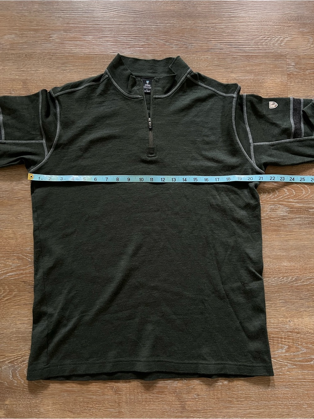 KÜHL 100% Merino Wool Quarter Zip Base Layer | Forest Green | Large - Picture 11 of 15